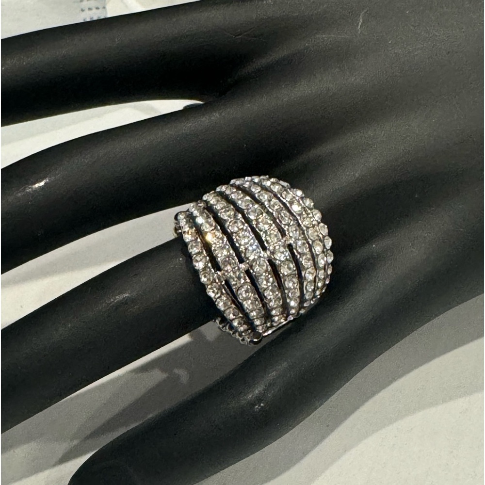 Elegant CZ Statement Ring - One Size Stretch Back